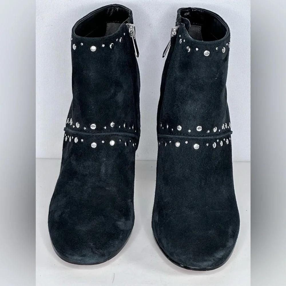 Sam Edelman Chandler Ankle Boots Black Suede Studded Inside‎ Zip Trendy Sz 9